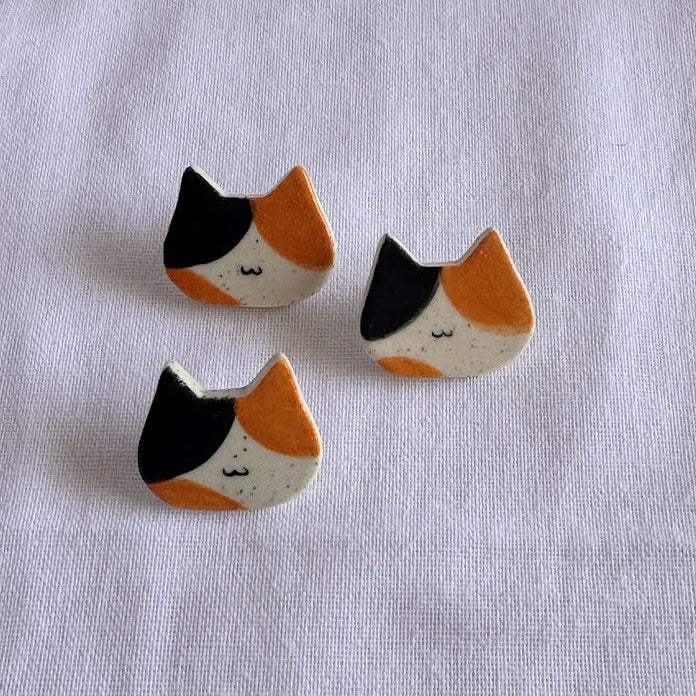 Ceramic Cat Pin